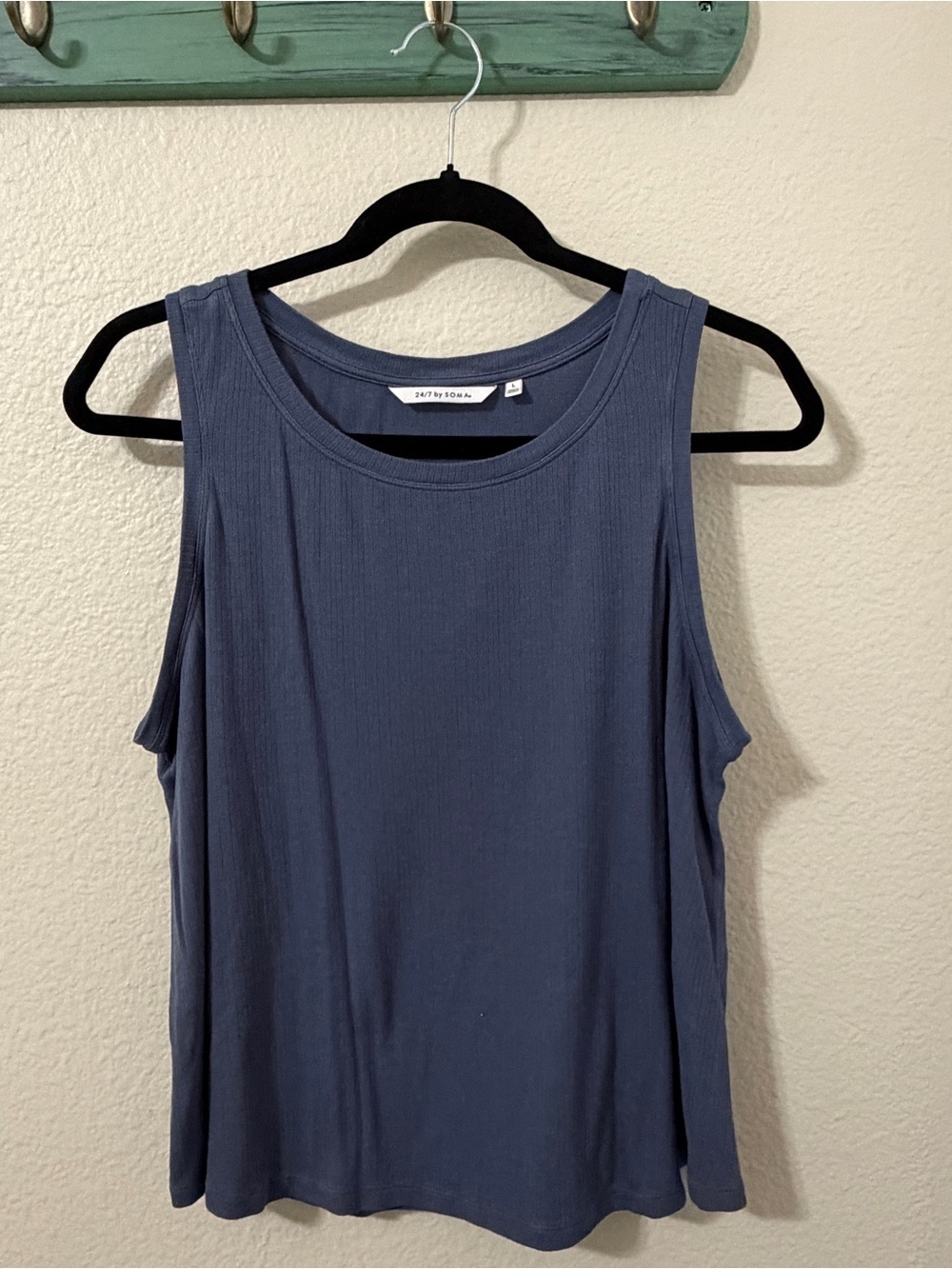 Soma Sleeveless Ribbed Tank Top - Slate Blue